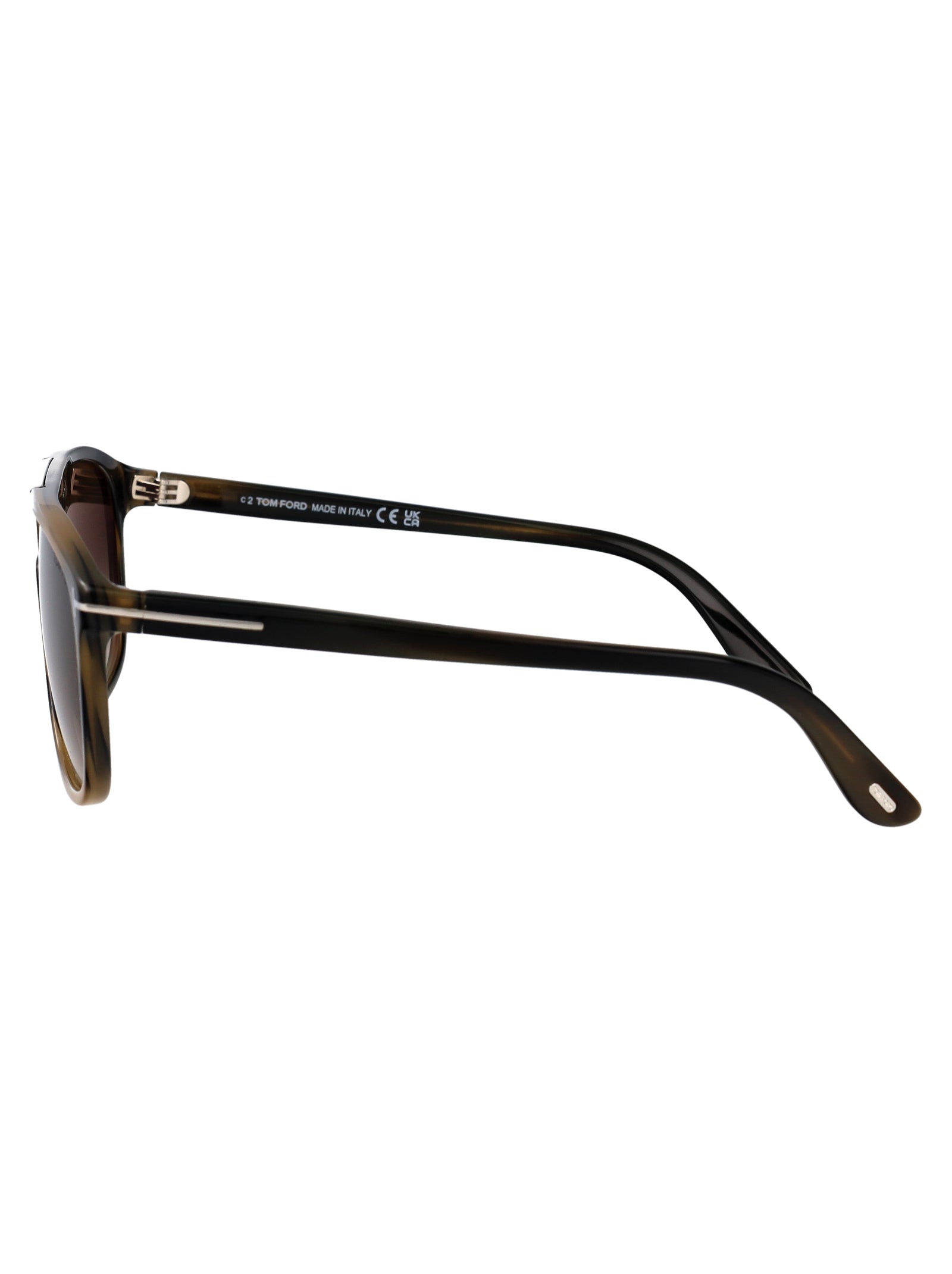 Havana acetate square sunglasses BRIANNA-02 by Tom Ford, temple detail