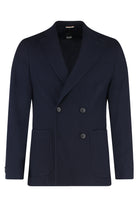 DOUBLE-BREASTED WOOL JACKET BOSS blue 48