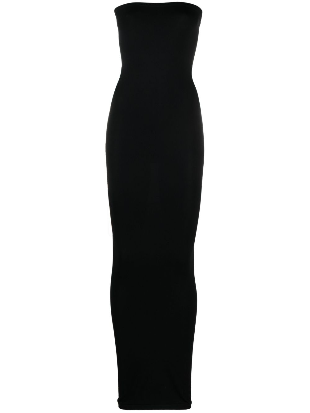 Black Wolford strapless maxi dress with sweetheart neckline, front view