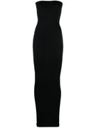 Black Wolford strapless maxi dress with sweetheart neckline, front view