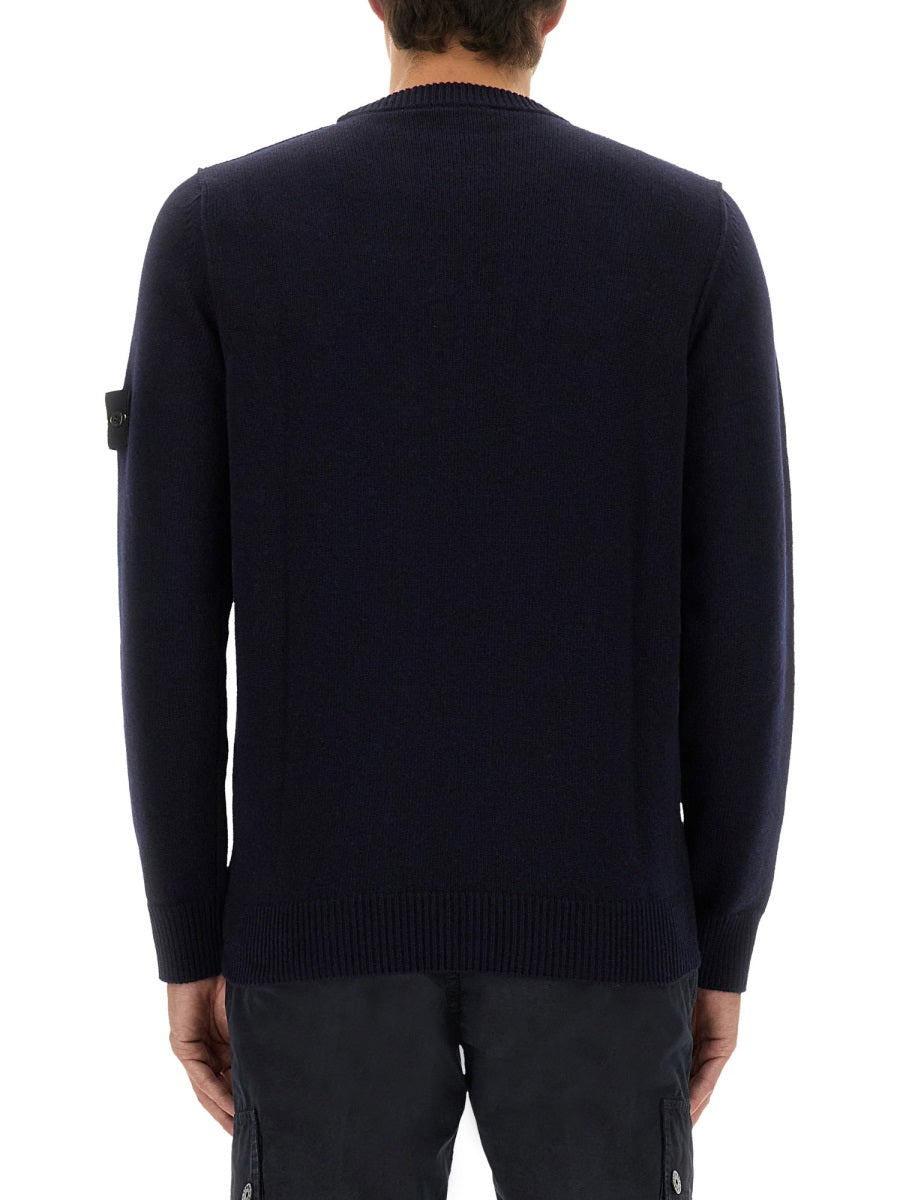 WOOL-BLEND CREW-NECK SWEATER Stone Island blue S