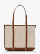 Polo Ralph Lauren canvas shoulder bag, close-up of embroidered logo detail