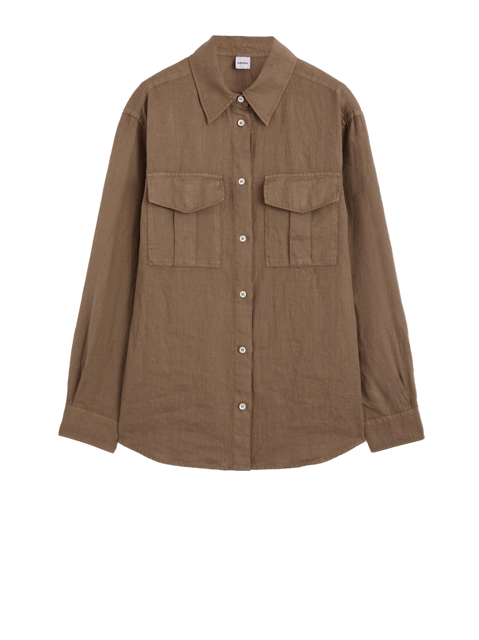ASPESI BROWN SHIRT WITH BUTTONS AND POCKETS Aspesi BROWN 38