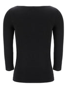 Black Wolford Cordoba long sleeve top, back view detail