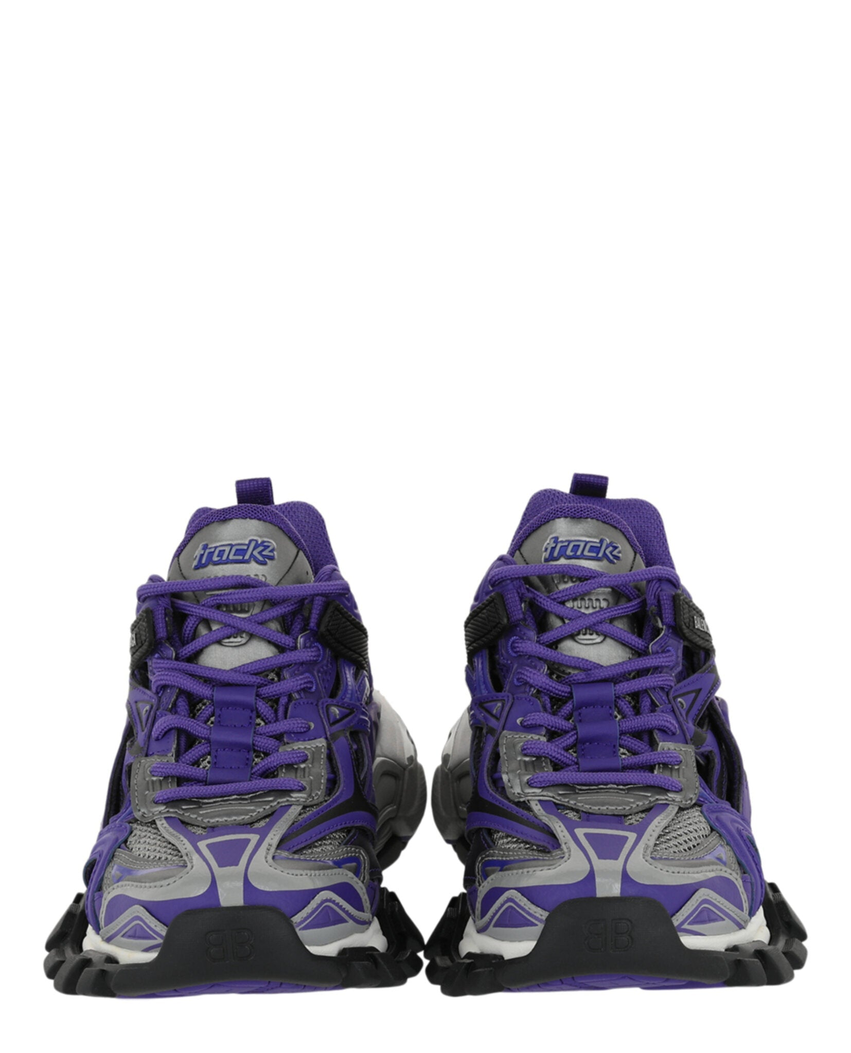 Balenciaga Track 2 sneakers in purple grey black, rear view