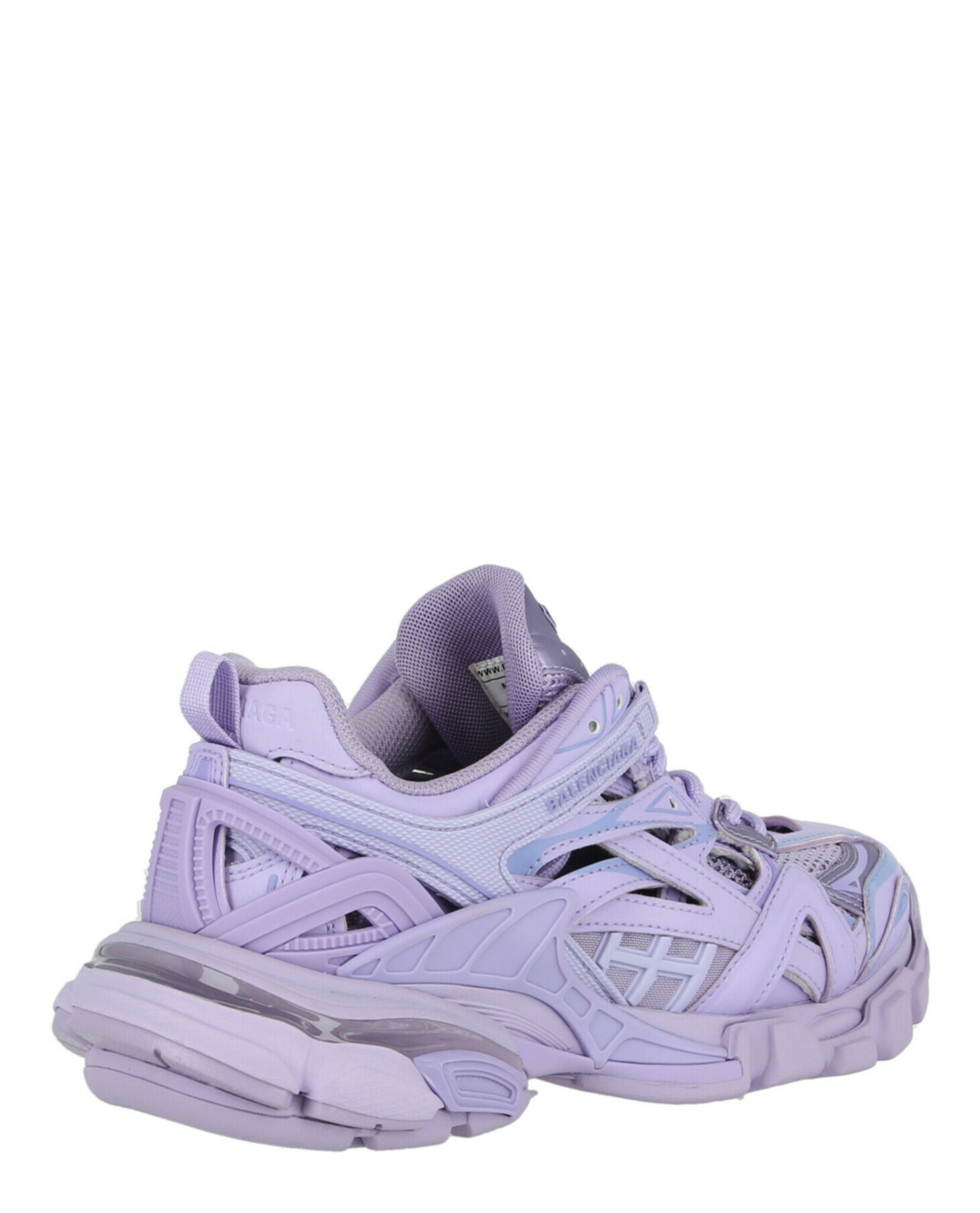 Purple Balenciaga Track sneakers with block heel, back view