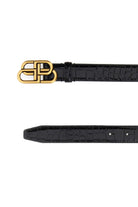 BLACK LEATHER BB BELT Balenciaga
