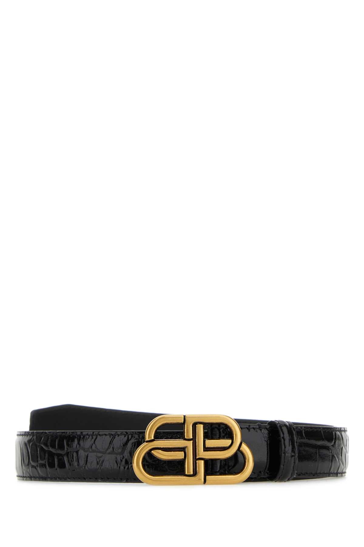 BLACK LEATHER BB BELT Balenciaga BLACK 80