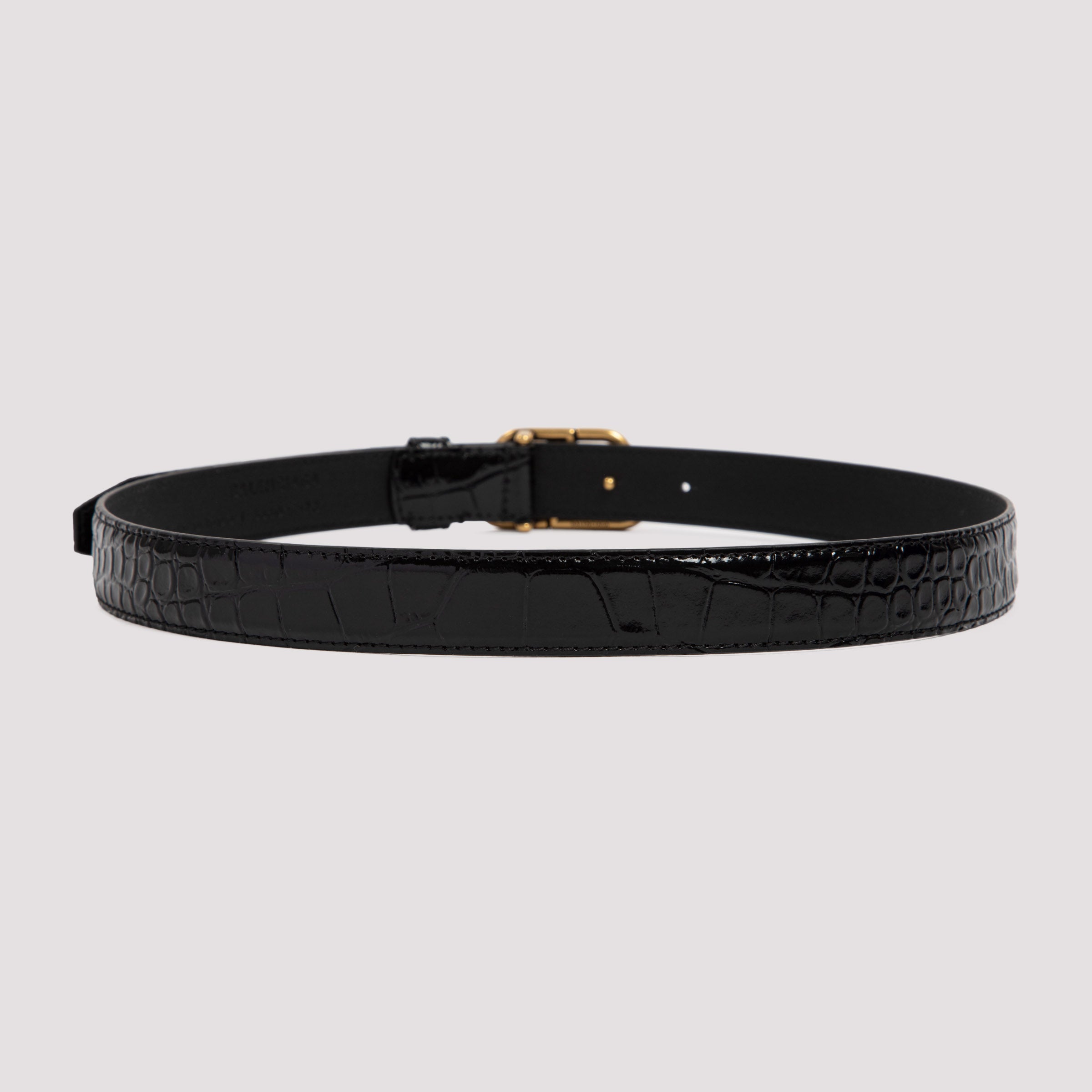 BLACK LEATHER BB BELT Balenciaga