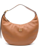 CARAMEL LEATHER SHOULDER BAG Miu Miu BEIGE O TAN TU