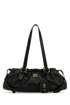 BLACK LEATHER JOIE SHOULDER BAG Miu Miu BLACK TU