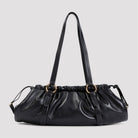 BLACK LEATHER JOIE SHOULDER BAG Miu Miu