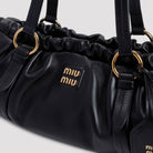 BLACK LEATHER JOIE SHOULDER BAG Miu Miu