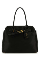 BLACK NAPPA LEATHER AVENTURE SHOPPING BAG Miu Miu BLACK TU