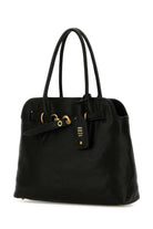 BLACK NAPPA LEATHER AVENTURE SHOPPING BAG Miu Miu