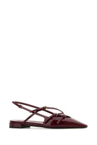 BURGUNDY LEATHER BALLERINAS Miu Miu
