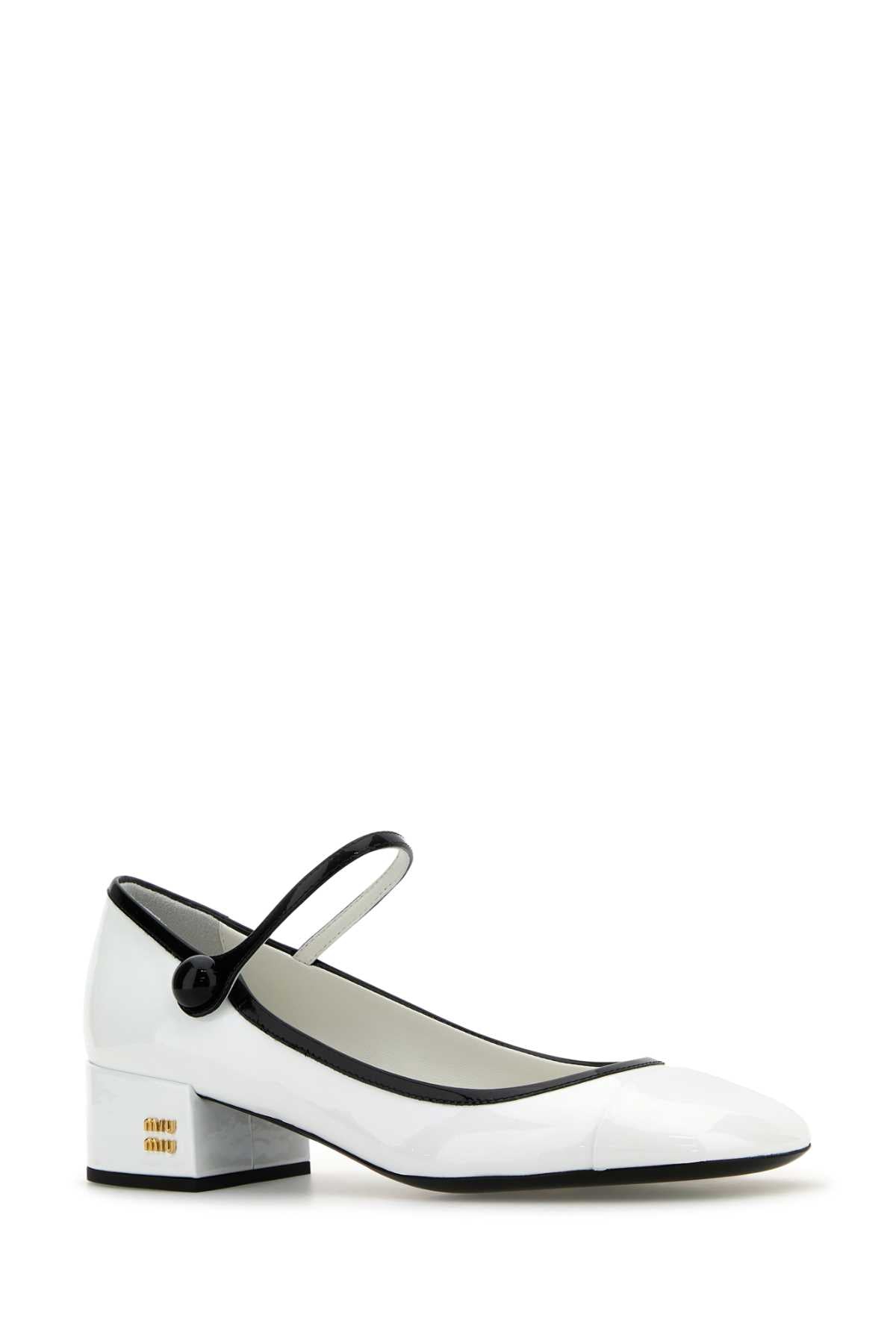 WHITE LEATHER PUMPS Miu Miu