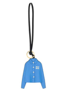 CERULEAN BLUE LEATHER KEYRING Miu Miu LIGHT BLUE TU