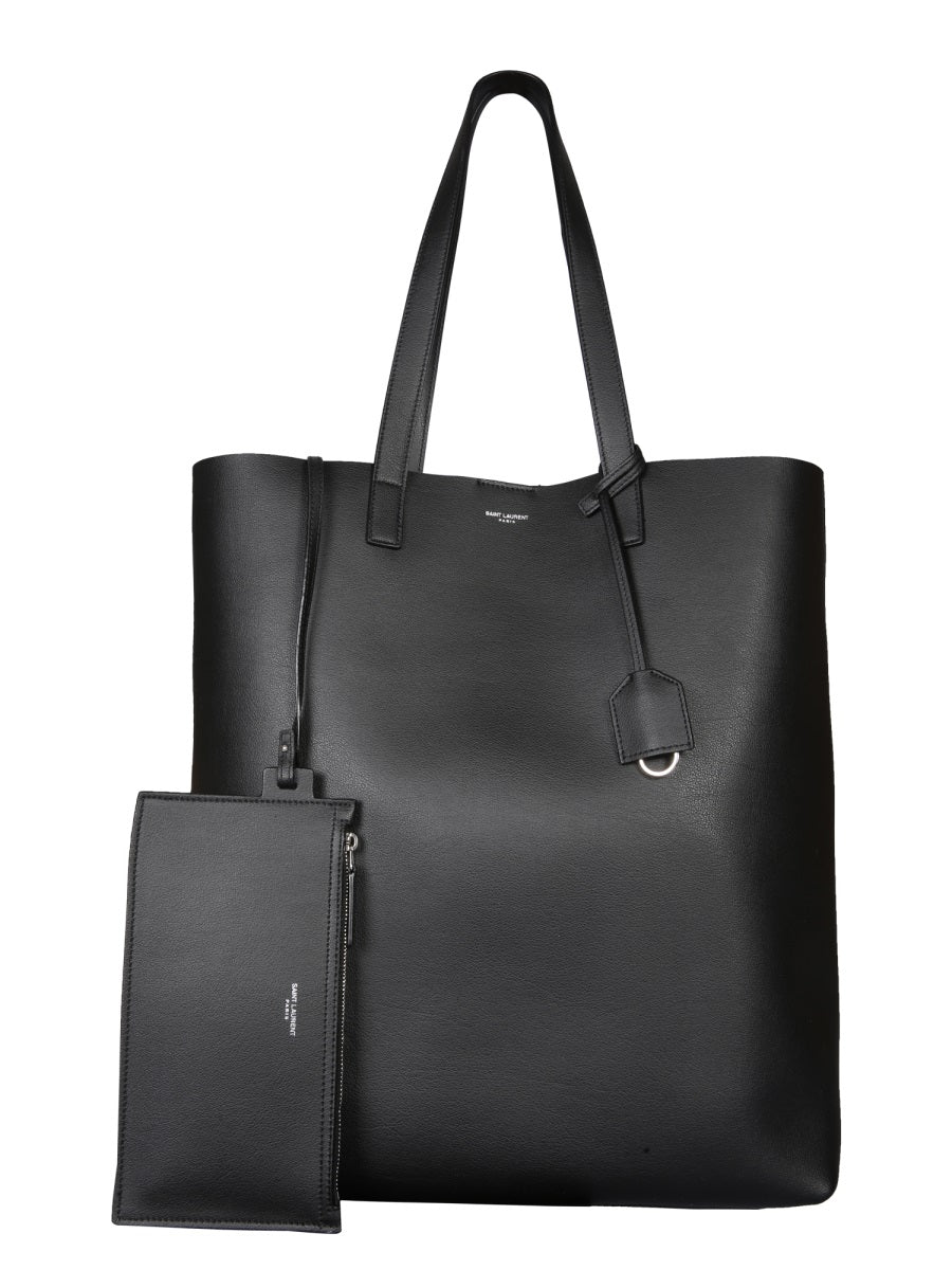 Black calf leather Bold shoulder bag by Saint Laurent, front view