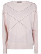 V NECK INTARSIO LUX SWEATER D.EXTERIOR WHITE XS