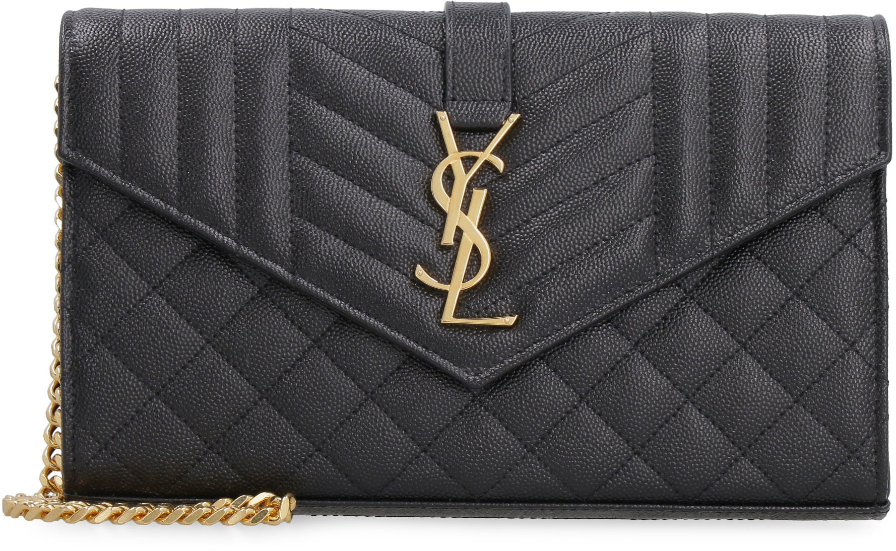 MONOGRAM LEATHER WALLET ON CHAIN Saint Laurent