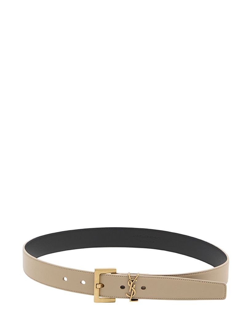CASSANDRE BELT WITH SQUARE BUCKLE Saint Laurent BEIGE 80