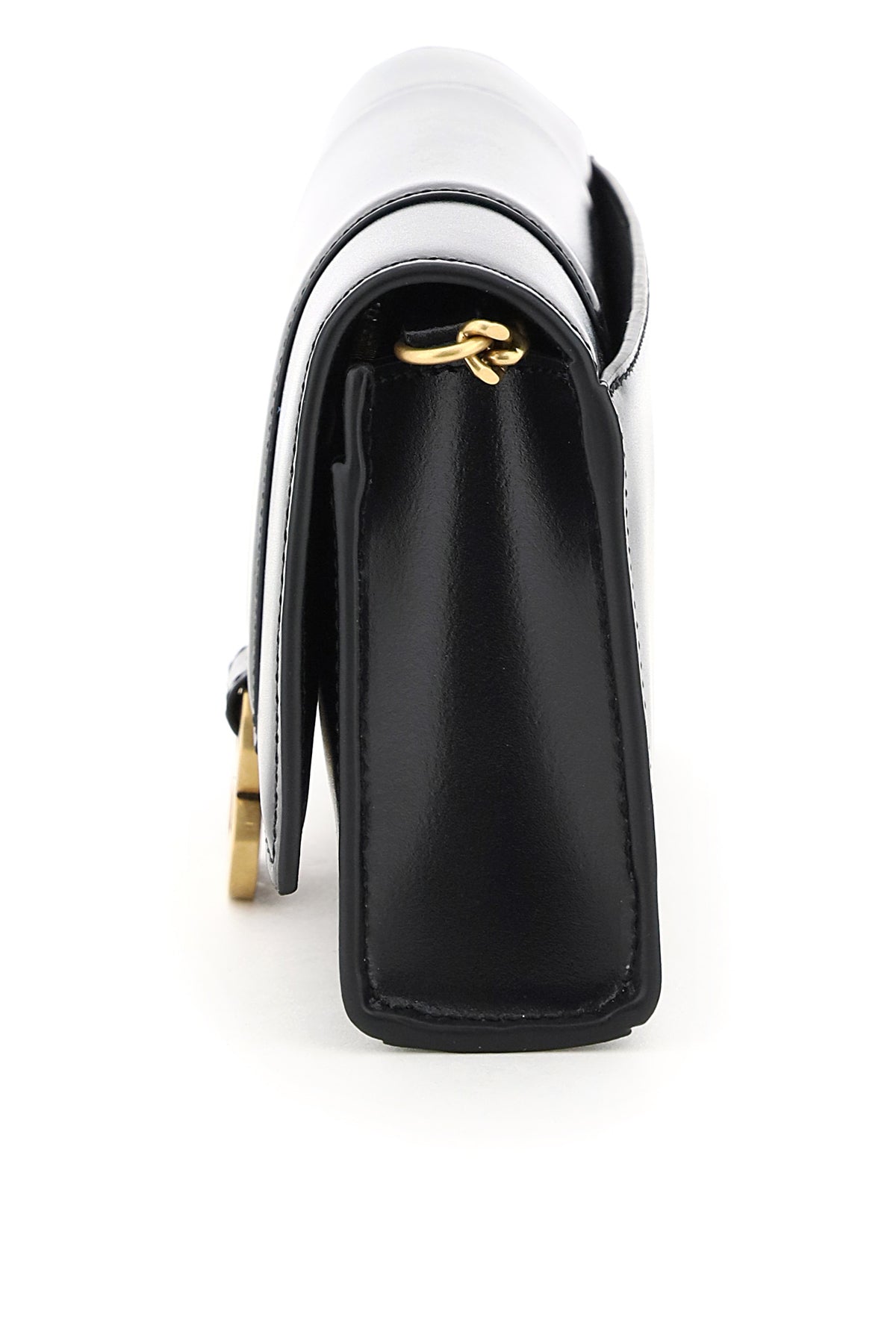 BLACK LEATHER HOURGLASS CLUTCH Balenciaga