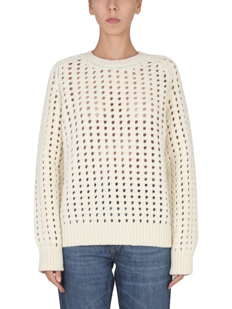 MAGLIA TRAFORATA Bottega Veneta WHITE XS