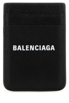 BLACK LEATHER CARD HOLDER Balenciaga BLACK TU