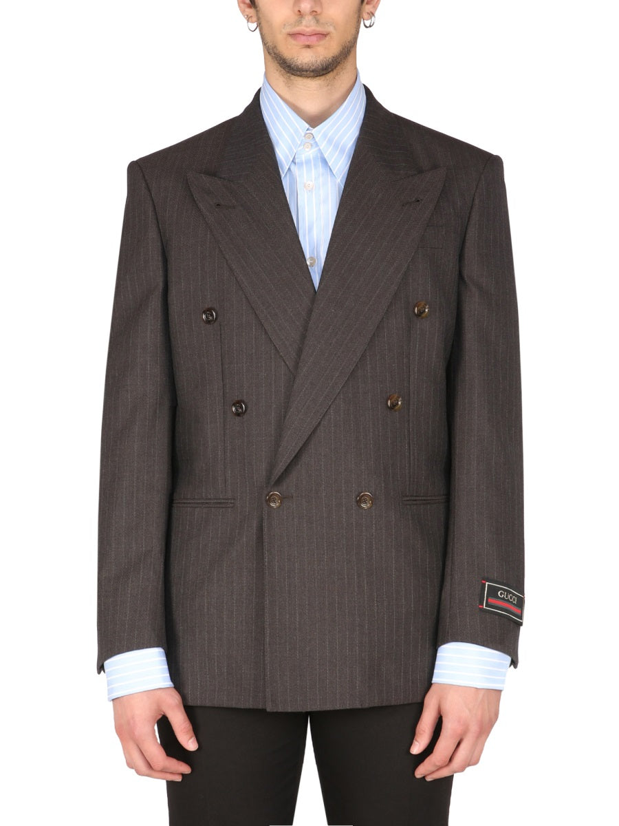 DOUBLEBREASTED JACKET Gucci BROWN 48