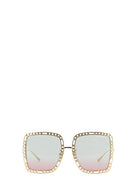 OCCHIALE DA SOLE RETTANGOLARE CON CATENA Gucci GOLD UNI