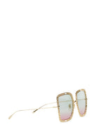 OCCHIALE DA SOLE RETTANGOLARE CON CATENA Gucci