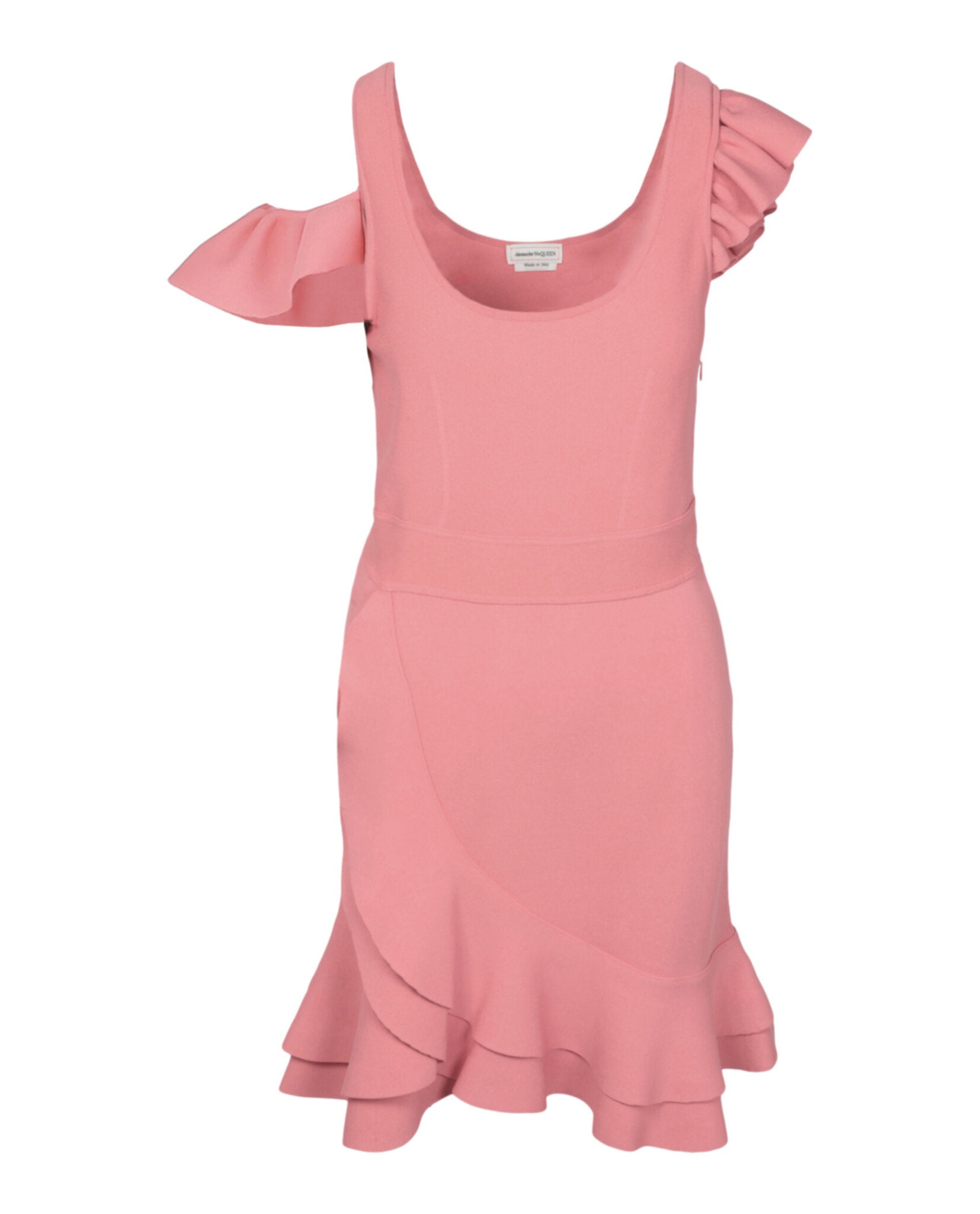 cata halter ruffle knit mini dress Caprice Halter Knit Mini Dress / White | MESHKI main image 1