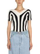 STRIPED PATTERN TOP Bottega Veneta BLACK S