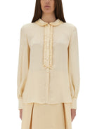 CREAM SILK SHIRT Valentino Garavani YELLOW 40