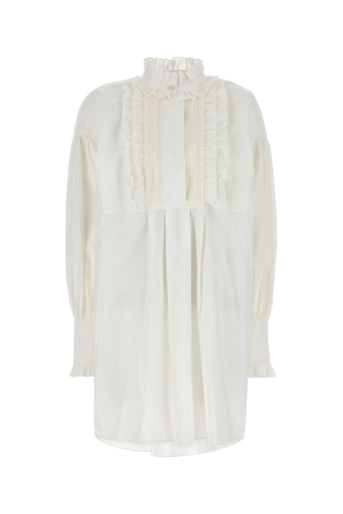 WHITE COTTON BLEND DRESS Valentino Garavani WHITE 44
