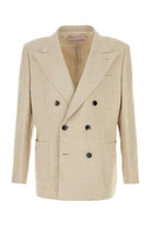 BEIGE LINEN BLEND BLAZER Valentino Garavani BEIGE O TAN 50