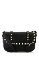 BLACK LEATHER ROCKSTUD CROSSBODY BAG Valentino Garavani BLACK TU