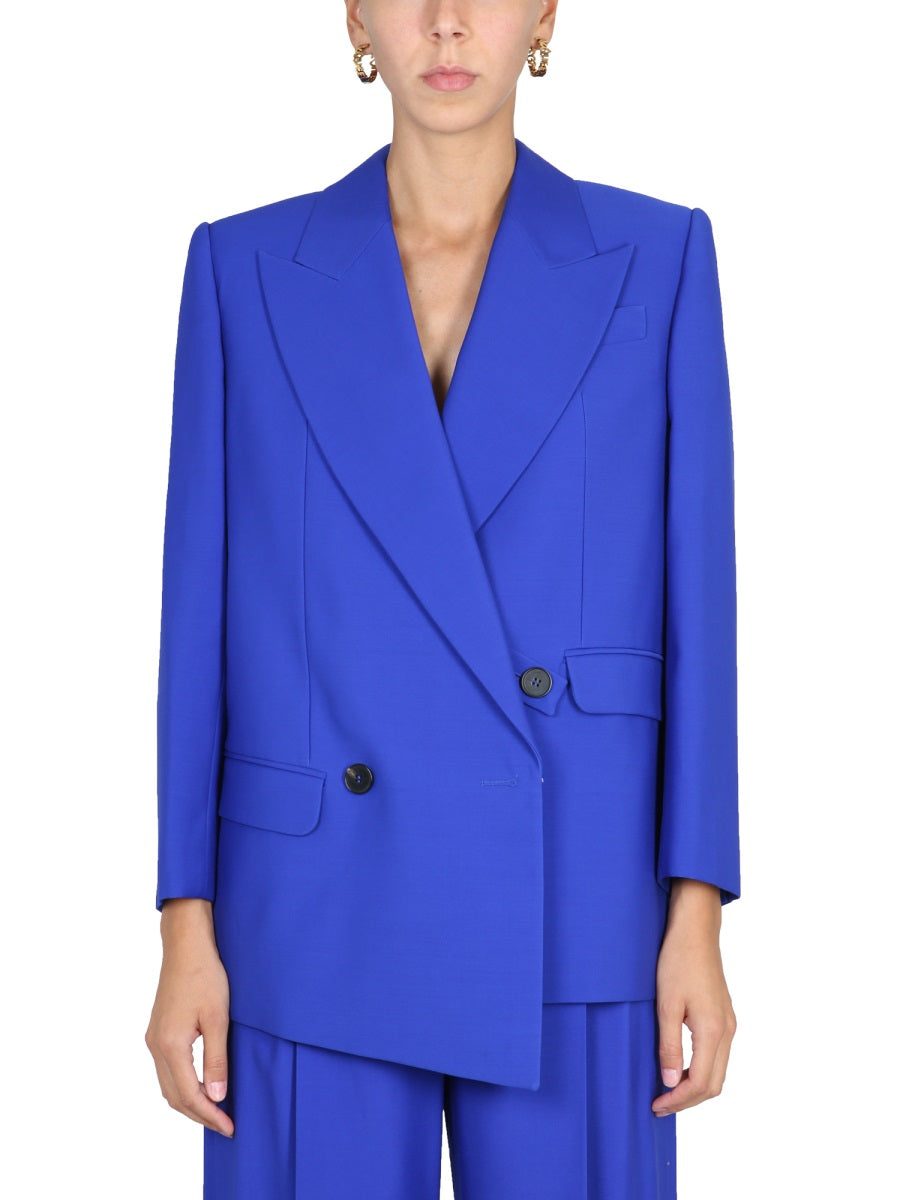 STRUCTURED DOUBLE-BREASTED JACKET Alexander McQueen BLUE 38