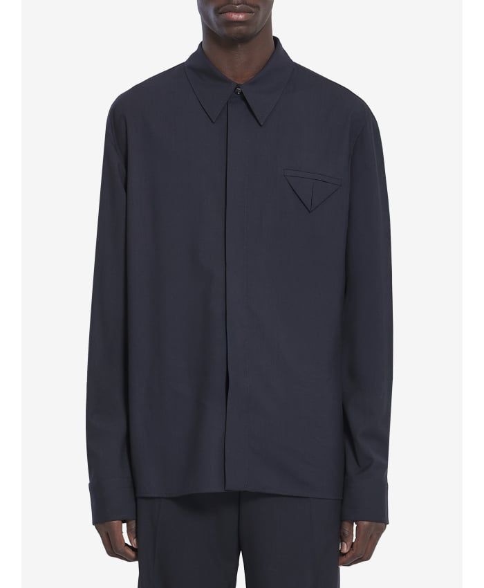 WOOL TWILL SHIRT Bottega Veneta BLUE 48