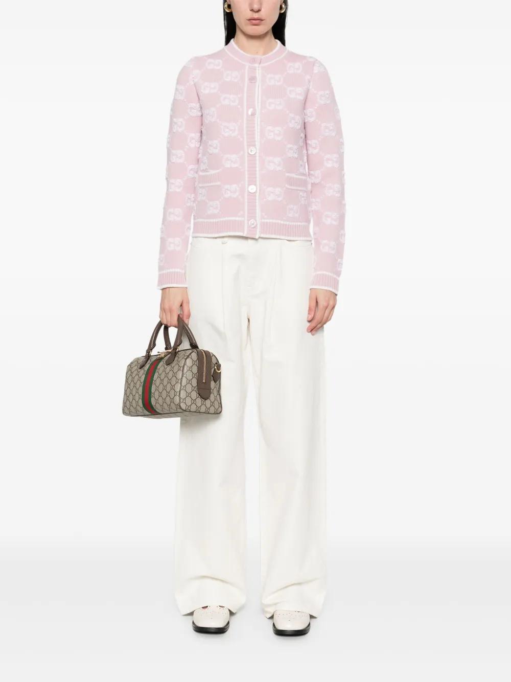 GG JACQUARD BOUCLÉ WOOL CARDIGAN Gucci