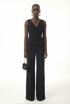 Black sleeveless jumpsuit with pressed center crease by Lord & Taylor Heritage, product view