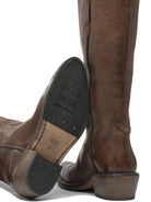 BROWN LEATHER BOOTS MOMA