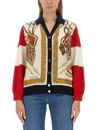EXTRA FINE WOOL CARDIGAN WITH PRINT Gucci