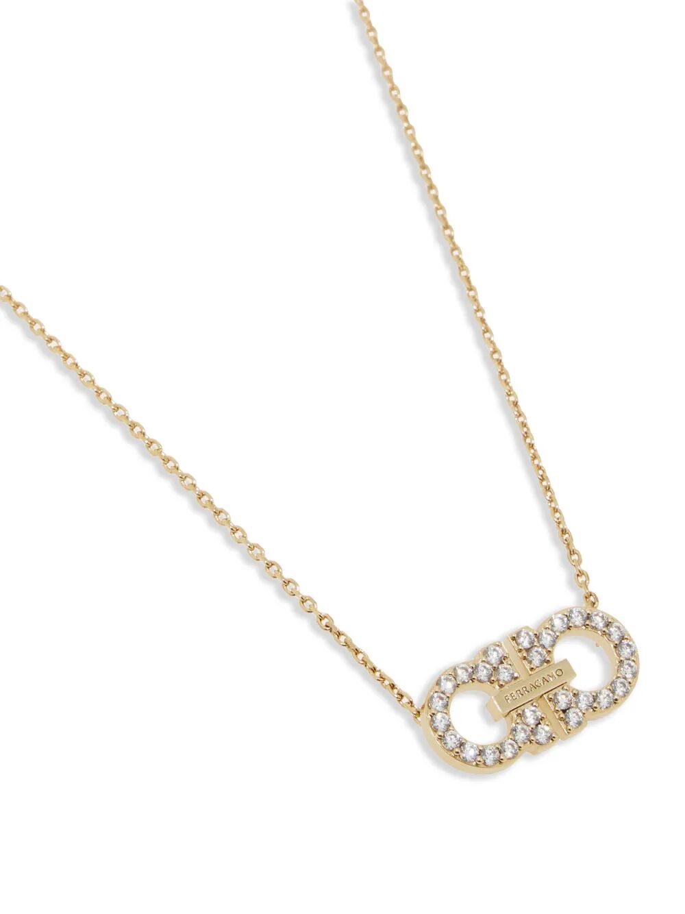 CRYSTAL EMBELLISHED GANCINI PENDANT NECKLACE Ferragamo