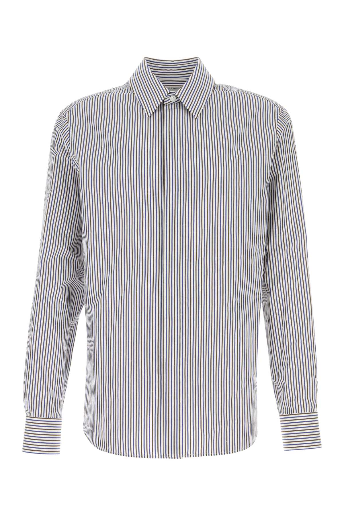 EMBROIDERED COTTON BLEND SHIRT Bottega Veneta STRIPPED 48