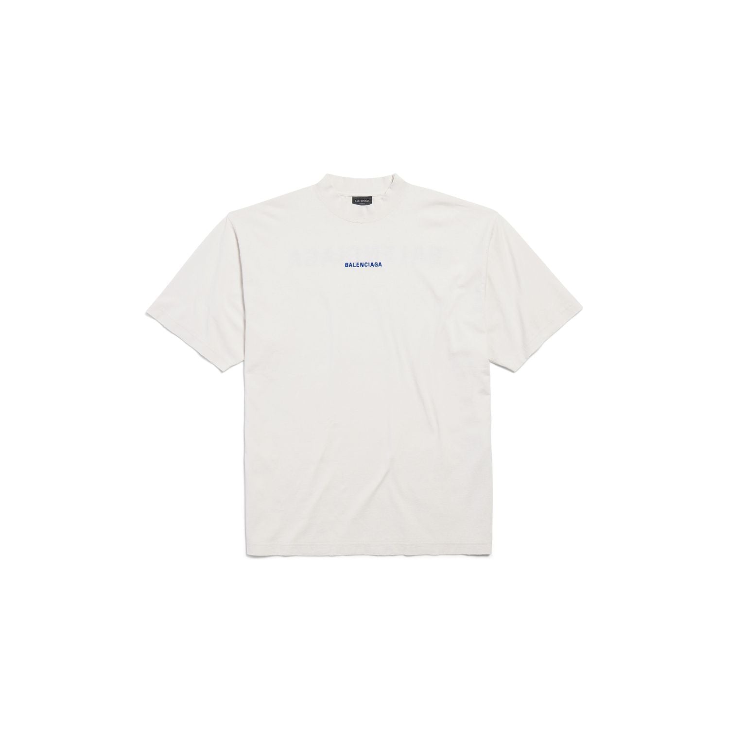 BALENCIAGA BACK T-SHIRT MEDIUM FIT IN DIRTY WHITE/BLUE Balenciaga WHITE M