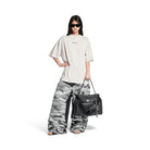 BALENCIAGA BACK T-SHIRT MEDIUM FIT IN DIRTY WHITE/BLUE Balenciaga