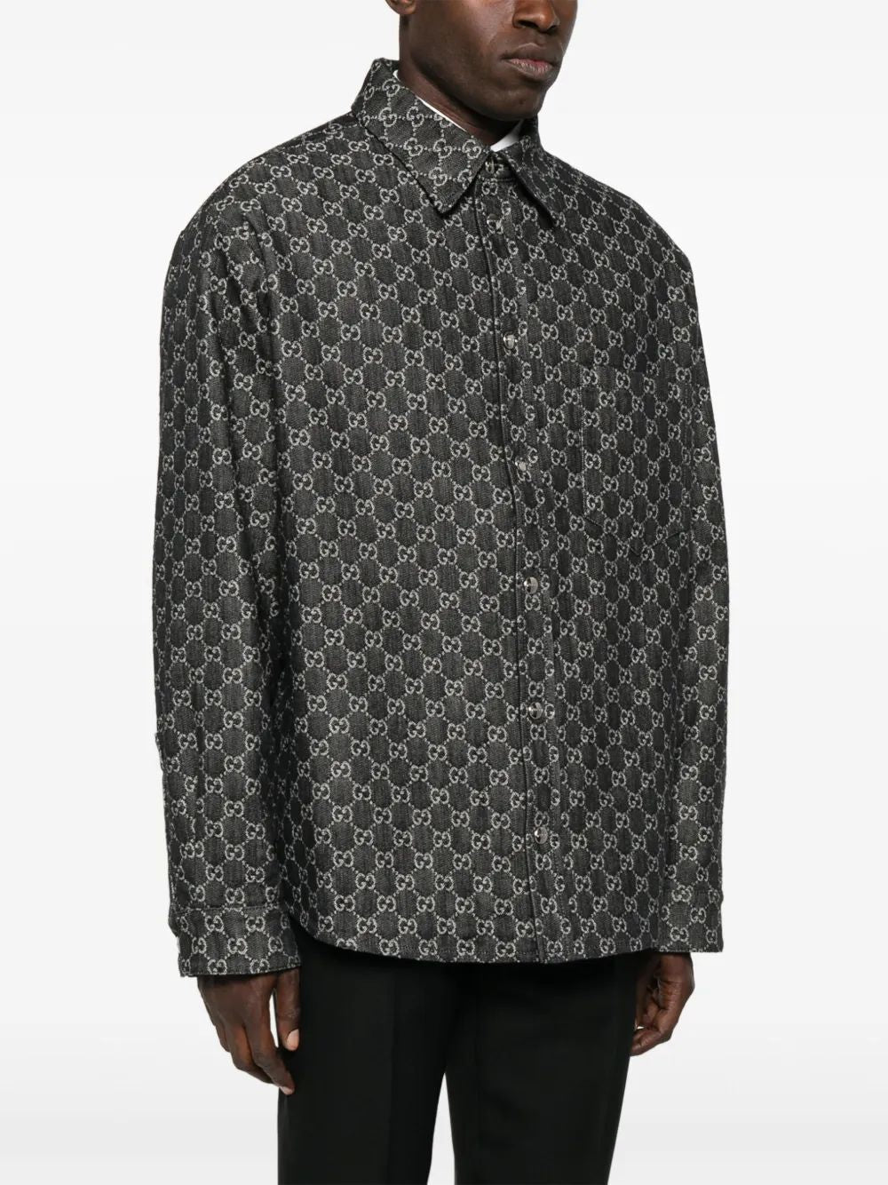 REVERSIBLE WOOL AND DENIM GG SHIRT Gucci