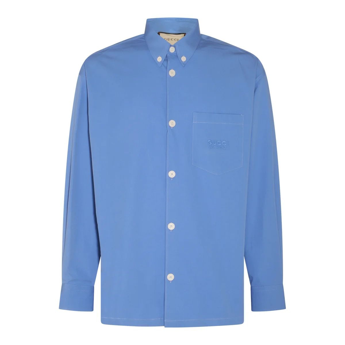 COTTON SHIRT WITH GUCCI EMBROIDERY Gucci MULTICOLOUR 48